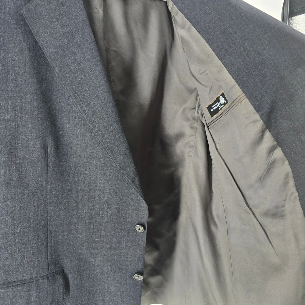 Polo University Club Ralph Lauren Blazer Mens 48R Charcoal Gray Virgin Wool USA